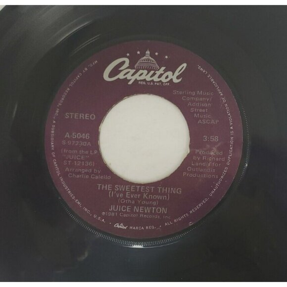 Record 45 RPM Vinyl Juice Newton- Ride 'Em Cowboy/ The Sweetest Thing - Picture 4 of 4